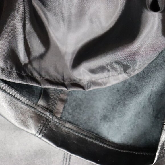 New York & Company Faux Leather Skirt Womens Size 8 Black Knee Length Lined - Picture 7 of 13